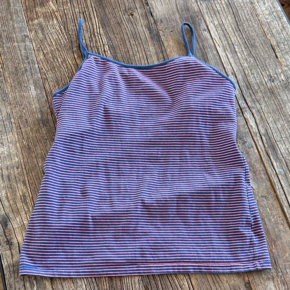 GAP  Tank Top Spaghetti Straps built in shelf bra pink/blue Cute and Comfy! L